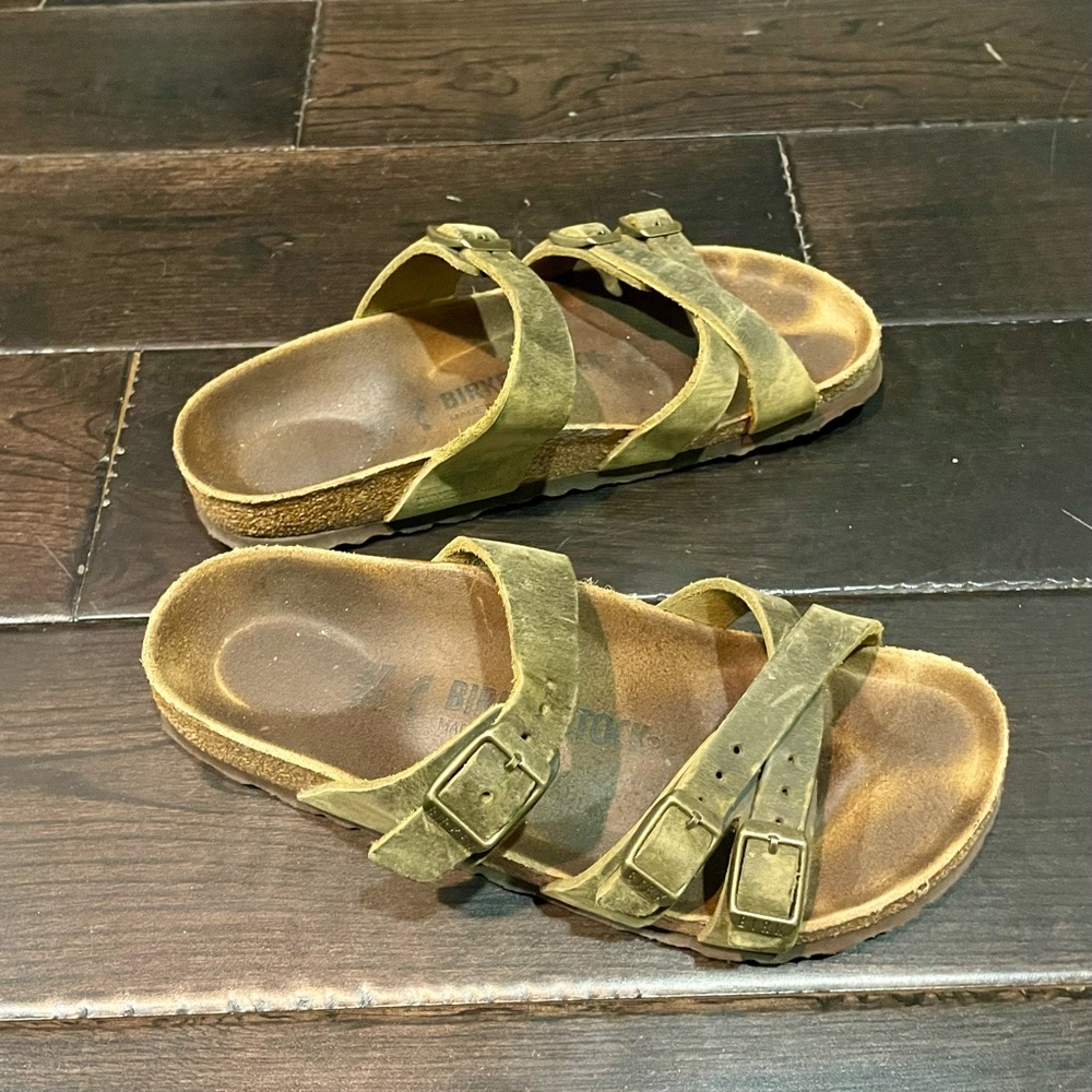 Birkenstock oiled leather Franca sandals size 7, medium/narrow